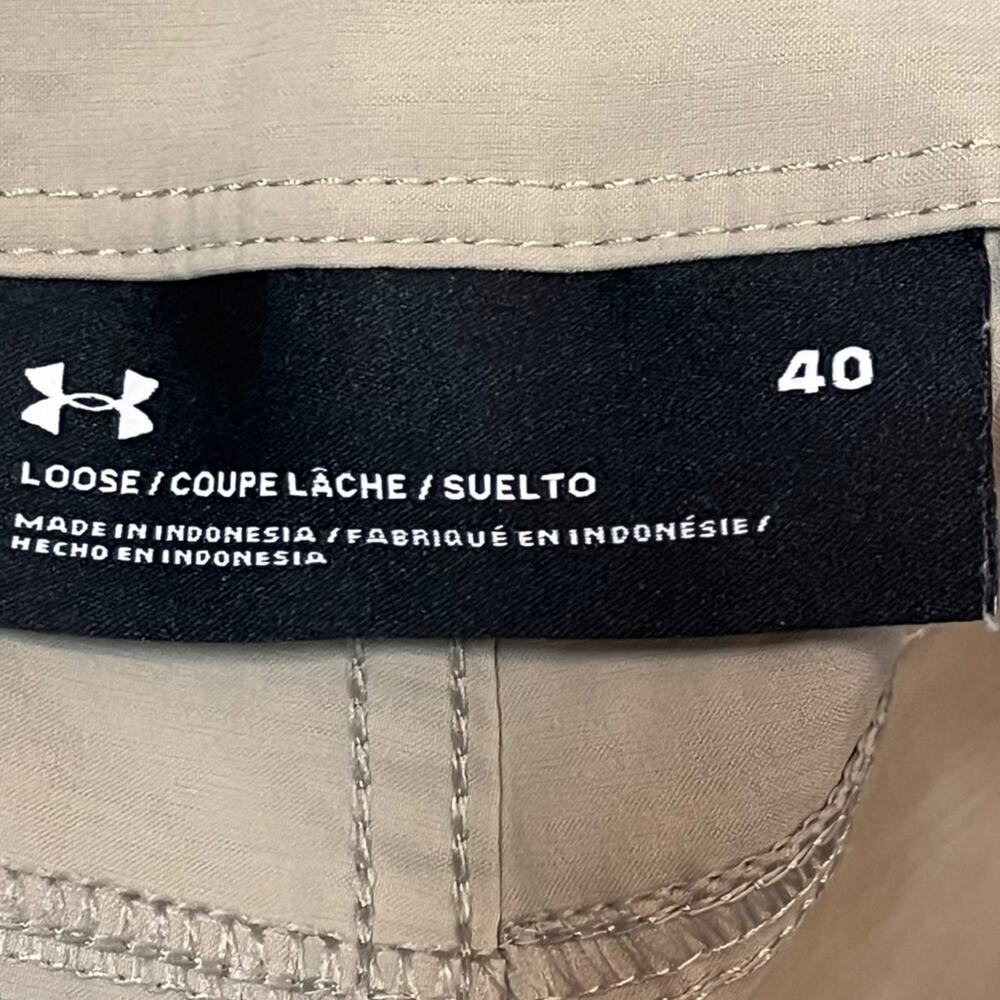 Under Armour Loose Fit Khaki Technical Golf Shorts Mens 40x9 Casual Stretch - Picture 6 of 7